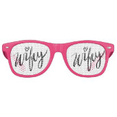 Grappige hand geletterd WIFEY bruiloft partij tint Retro Zonnebril (Voorkant)