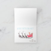 Grappige hand getekende dinosaurus T-Rex Kerstmis Feestdagen Kaart (Binnen)