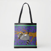 Grappige hand getrokken grillige wasbeer tote bag (Voorkant)