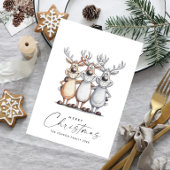 Grappige Hand Getrokken Kerst Reinders Feestdagenkaart