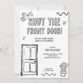 Grappige Hand Getrokken Nieuwe Home Party Housewar Kaart (Voorkant)