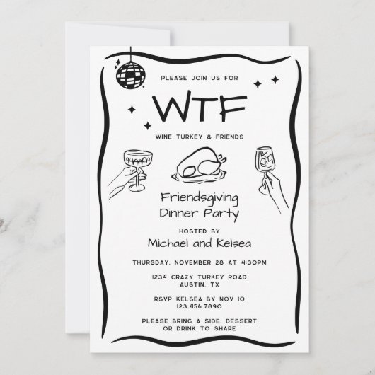 Grappige Hand getrokken Vriendschappen geven WTF D Kaart (Voorkant)