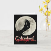 Grappige Hand Maan Gabagool Halloween Kaart (Gele Bloem)
