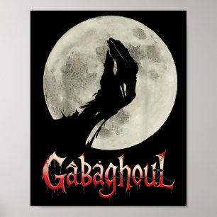 Grappige Hand Maan Gabagool Halloween Poster