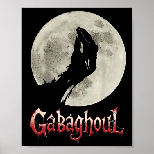 Grappige Hand Maan Gabagool Halloween Poster (Voorkant)