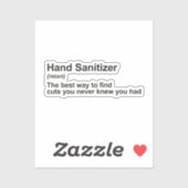 Grappige Hand Sanitizer Definitie Sticker (Vel)