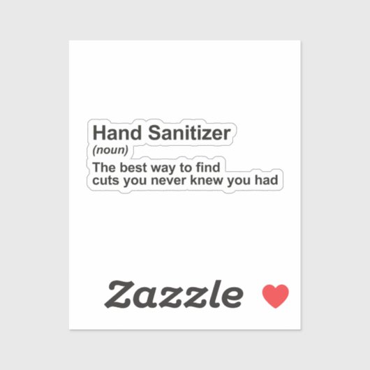 Grappige Hand Sanitizer Definitie Sticker (Vel)