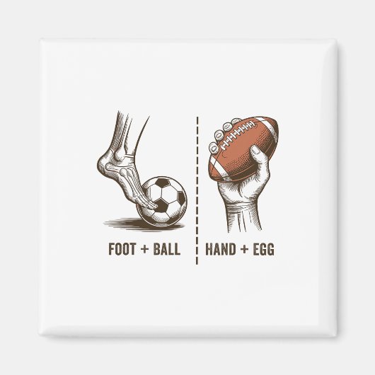 Grappige Handegg Vs Voetbal Meme Voetbal Logica Sp Magneet (Voorkant)