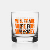 Grappige handel Vrouw woord kunst Whisky Glas (Voorkant)