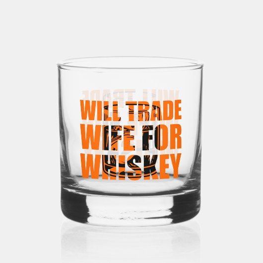 Grappige handel Vrouw woord kunst Whisky Glas (Voorkant)
