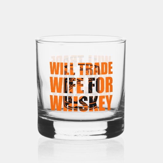 Grappige handel Vrouw woord kunst Whisky Glas (Achterkant)