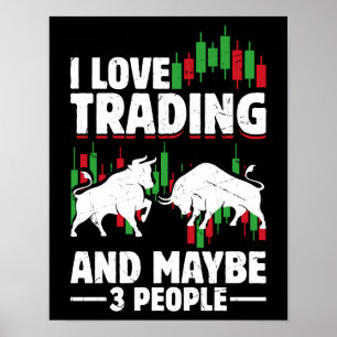 Grappige handelscitaat Stier & Kaarsdaghandel  Poster