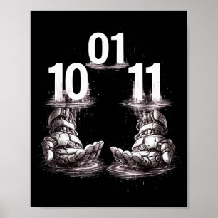 Grappige handen robot 01 10 11 robo  poster