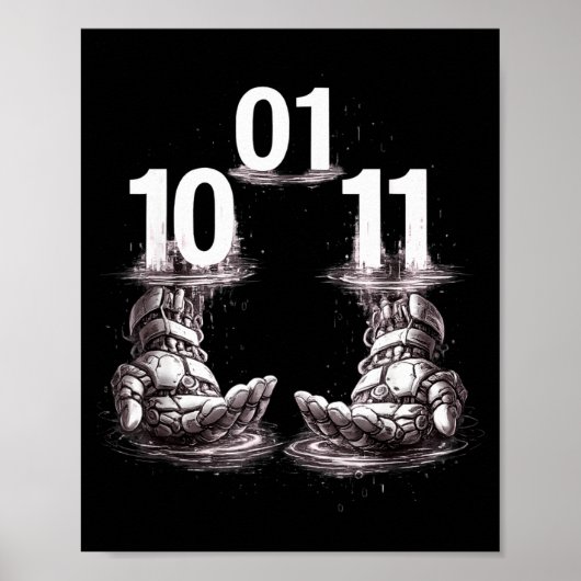 Grappige handen robot 01 10 11 robo poster (Voorkant)
