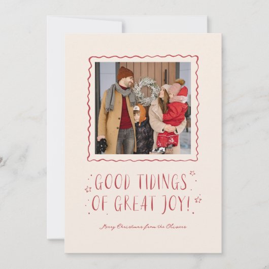 Grappige handgeschreven goede tijden kerst feestdagenkaart (Voorkant)