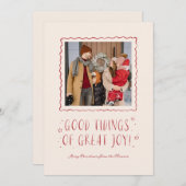 Grappige handgeschreven goede tijden kerst feestdagenkaart (Voorkant / Achterkant)