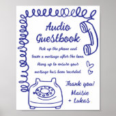 Grappige handgeschreven illustratie Audio Guestboo Poster (Voorkant)