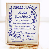 Grappige handgeschreven illustratie Audio Guestboo Poster