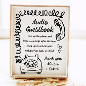Grappige handgeschreven illustratie Audio Guestboo Poster