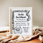 Grappige handgeschreven illustratie Audio Guestboo Poster