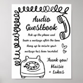 Grappige handgeschreven illustratie Audio Guestboo Poster (Voorkant)