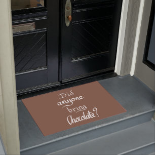 Grappige Handgeschreven Typografie Chocoladebruine Deurmat