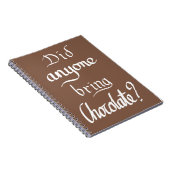 Grappige Handgeschreven Typografie Chocoladebruine Notitieboek (Rechterzijde)