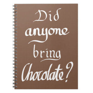 Grappige Handgeschreven Typografie Chocoladebruine Notitieboek