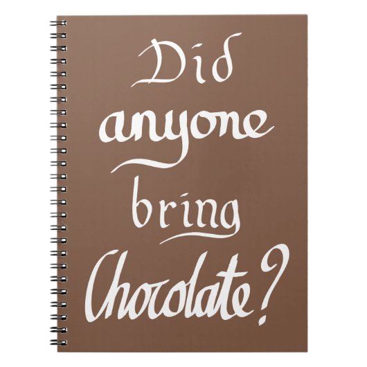 Grappige Handgeschreven Typografie Chocoladebruine Notitieboek (Voorkant)