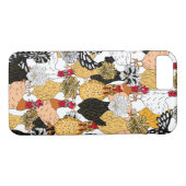 Grappige handgetekende Cartoon kippen Case-Mate iPhone Case (Achterkant (Horizontaal))