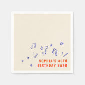 Grappige handgetekende illustraties 40e verjaardag servet (Voorkant)