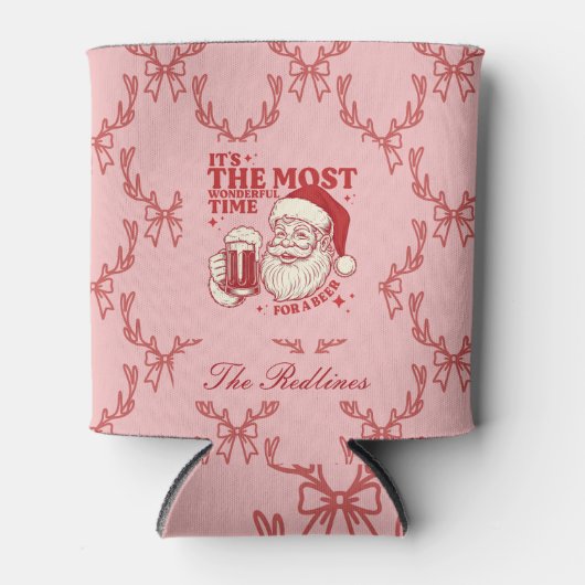 Grappige, handgetekende kerstman blikjeskoeler (Voorkant)