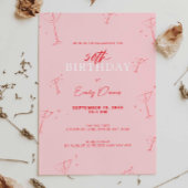 Grappige handgetekende martini 50ste verjaardagsfe kaart