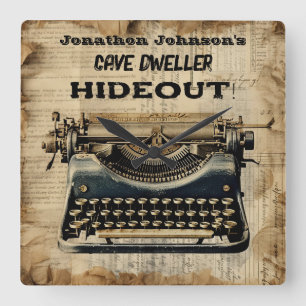 Grappige Handmatige Typewriter Wandklok