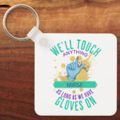 Grappige handschoen  (medische baan) - Verpleegkun Sleutelhanger (Voorkant)