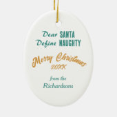 Grappige hangende kat definiëren ondeugende kerst keramisch ornament (Achterkant)