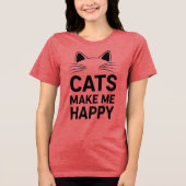 Grappige Hangende Kat Tri-Blend Shirt (Voorkant)
