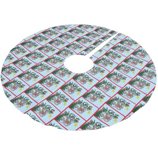 Grappige hangende kerstboom kat kerstboom rok (Gekanteld)