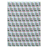 Grappige hangende kerstboom kat tafelkleed (Voorkant)