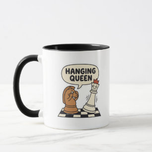 Grappige Hanging Queen Schaakflater Koffiemok Mok