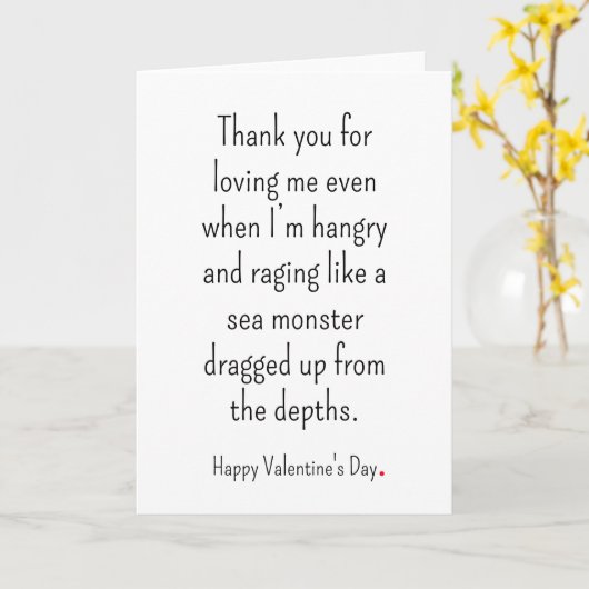 Grappige Hangry Valentijnsdag Kaart (Gele Bloem)