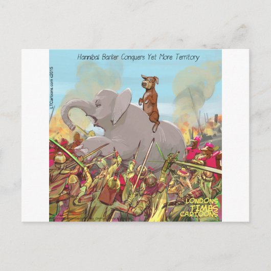 Grappige Hannibal Barca verovert land Briefkaart (Voorkant)