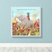 Grappige Hannibal Barca verovert land canvas print (Insitu (Houten vloer))