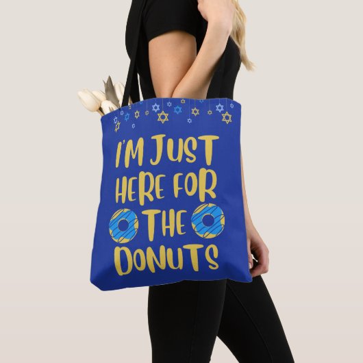 Grappige Hannukah Donut Canvas tas (Dichtbij)