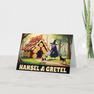 Grappige Hansel en Gretel-hond Kaart