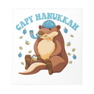 Grappige Hanukkah Capybara Joodse Dierenliefhebber Notitieblok