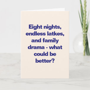 Grappige Hanukkah-familiequote Sassy Blue op maat Feestdagen Kaart