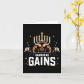 Grappige Hanukkah Joodse Gym Workout Hannukah Gain Kaart (Gele Bloem)