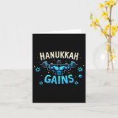 Grappige Hanukkah Joodse Gym Workout Hanukkah Gain Kaart (Gele Bloem)
