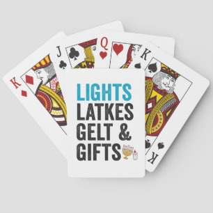 Grappige Hanukkah Latke Joodse Kook Vakantie Humor Pokerkaarten